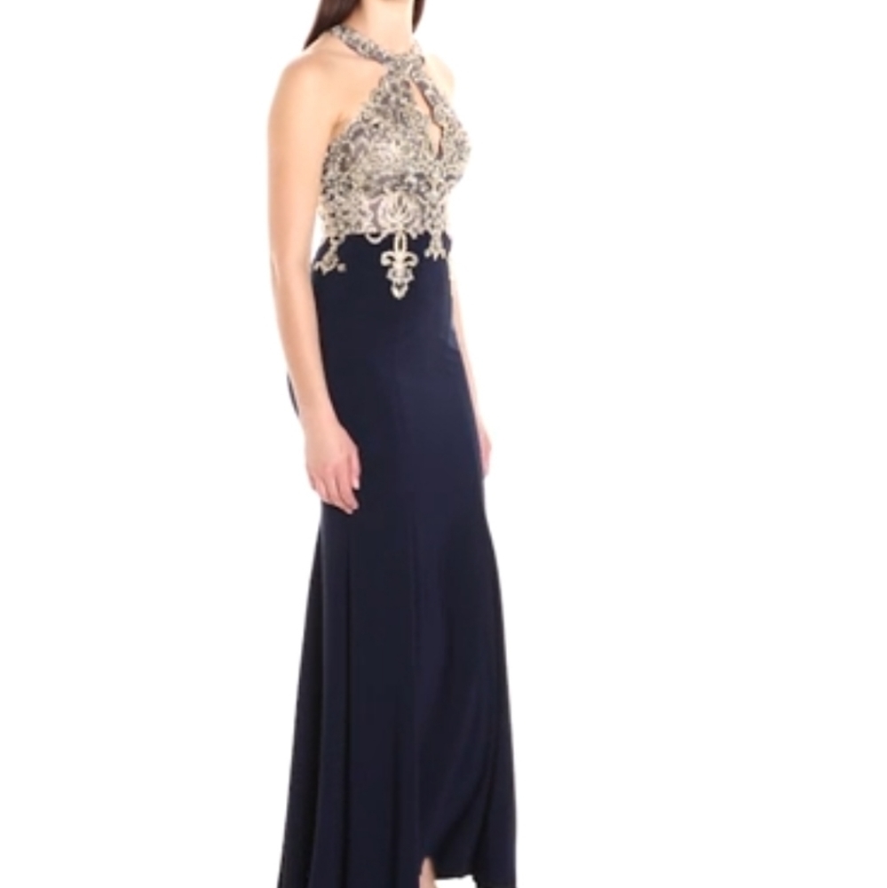 Elegant Black Floor Length Prom Dress size 6 FREE SHIPPING - Picture 8 of 15